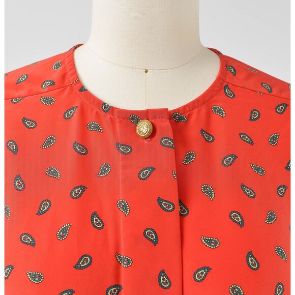 Plus Size Vintage 80s Pendleton Red Paisley Blouse size 2X - Picture 5 of 7